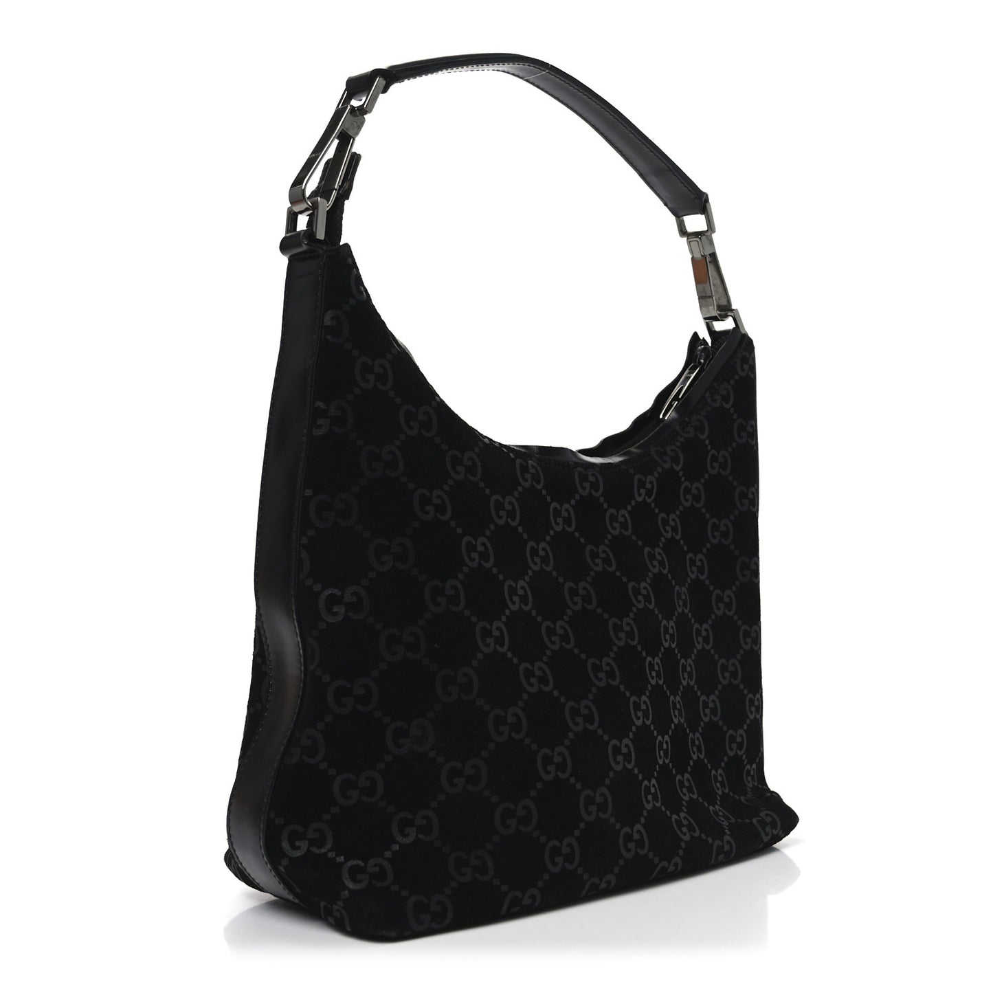 Suede Monogram Hobo Black