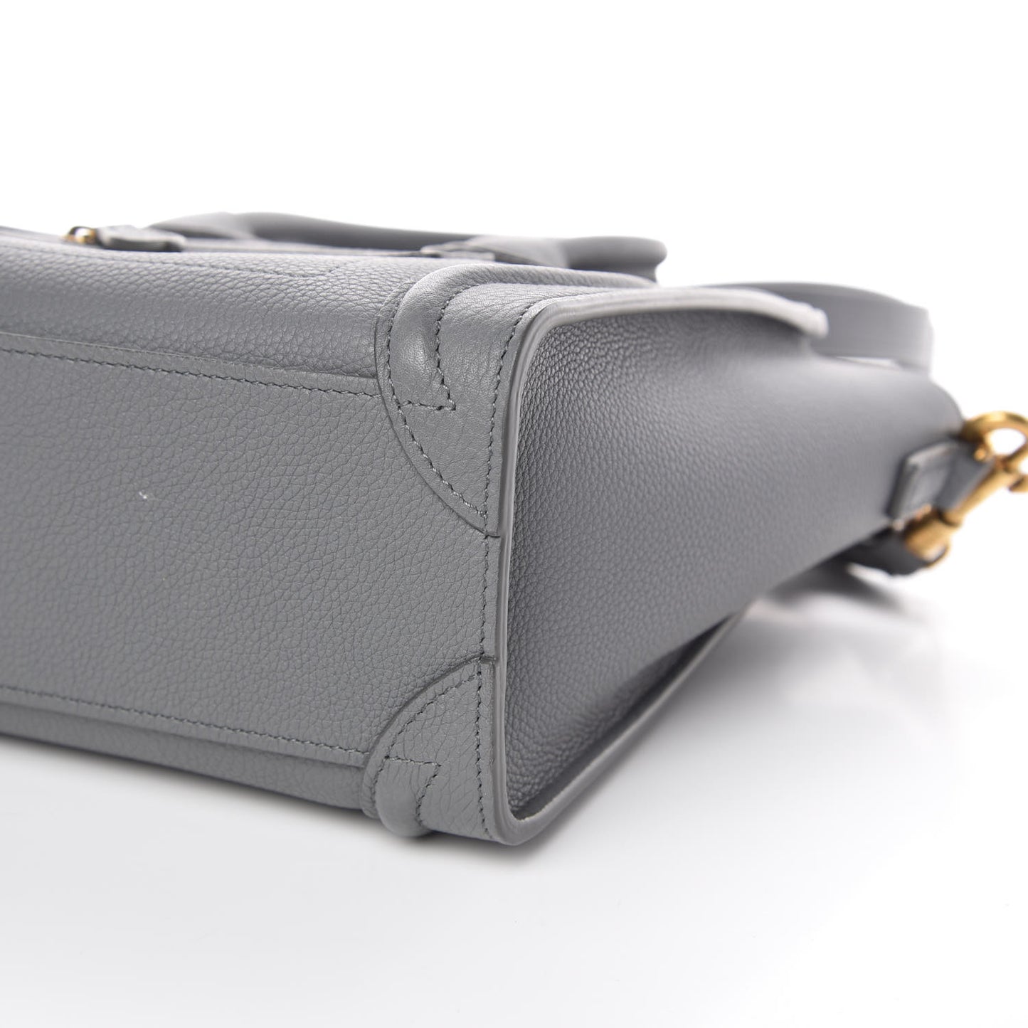 Drummed Calfskin Nano Luggage Kohl