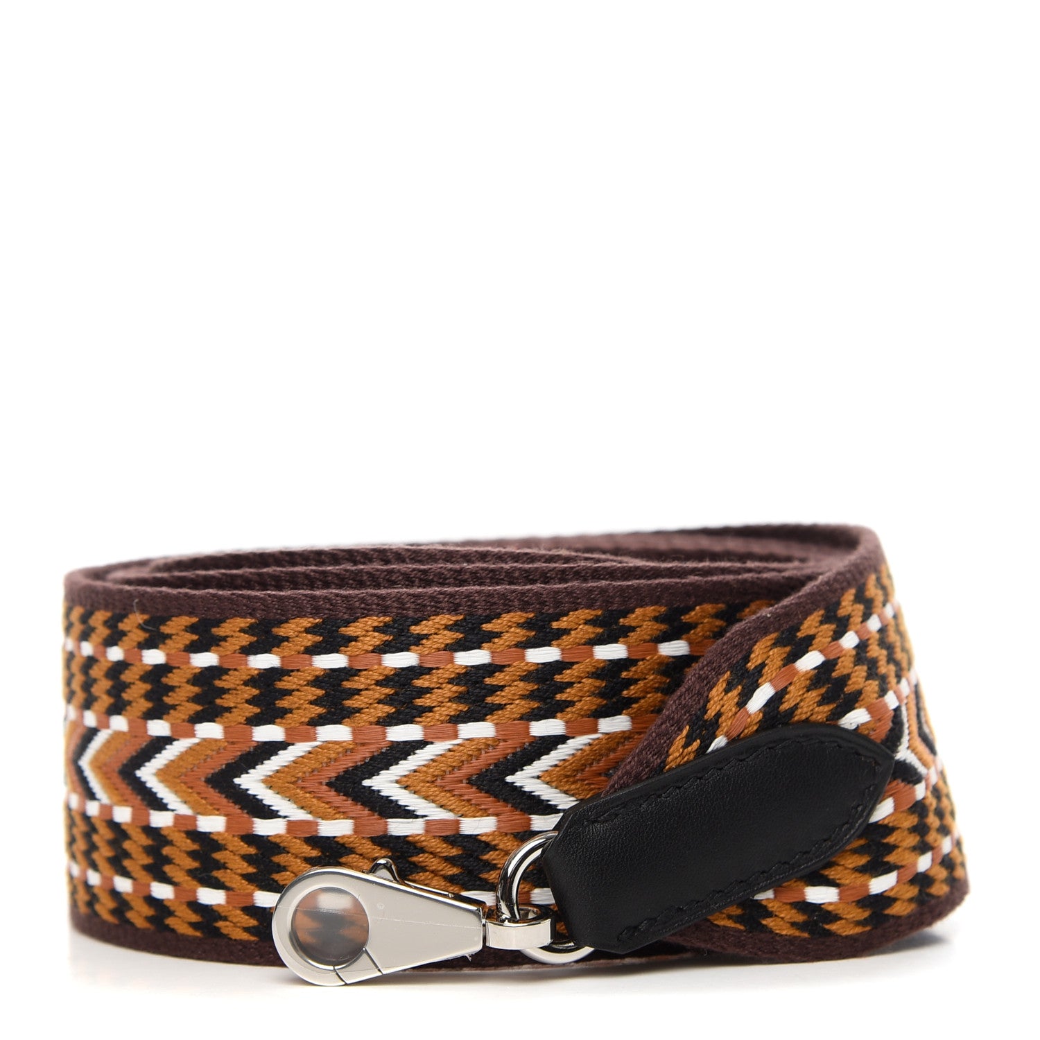Hermes Toile Swift Sangle Allegro 50mm Shoulder Strap Sesame White Black 1 of 4
