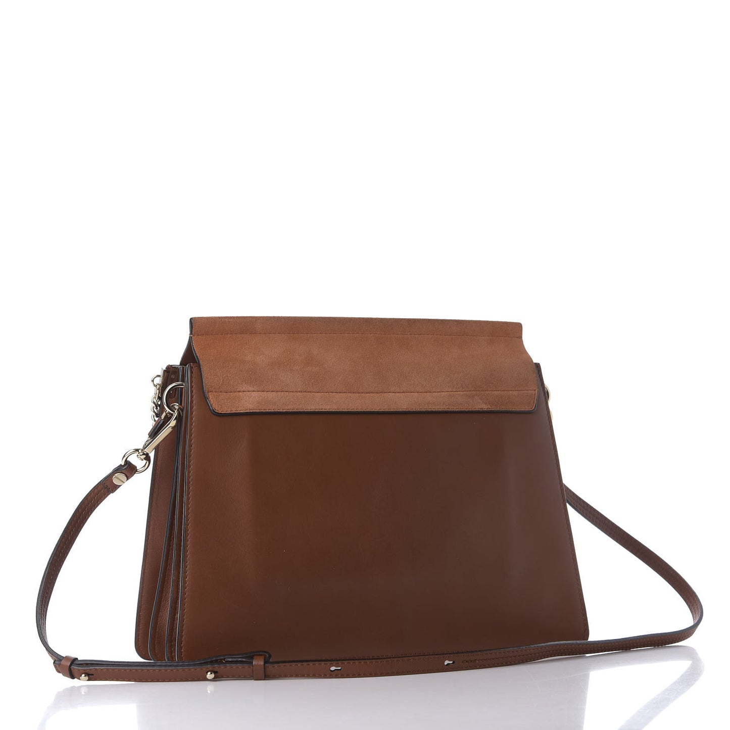 Suede Calfskin Medium Faye Shoulder Bag Tobacco