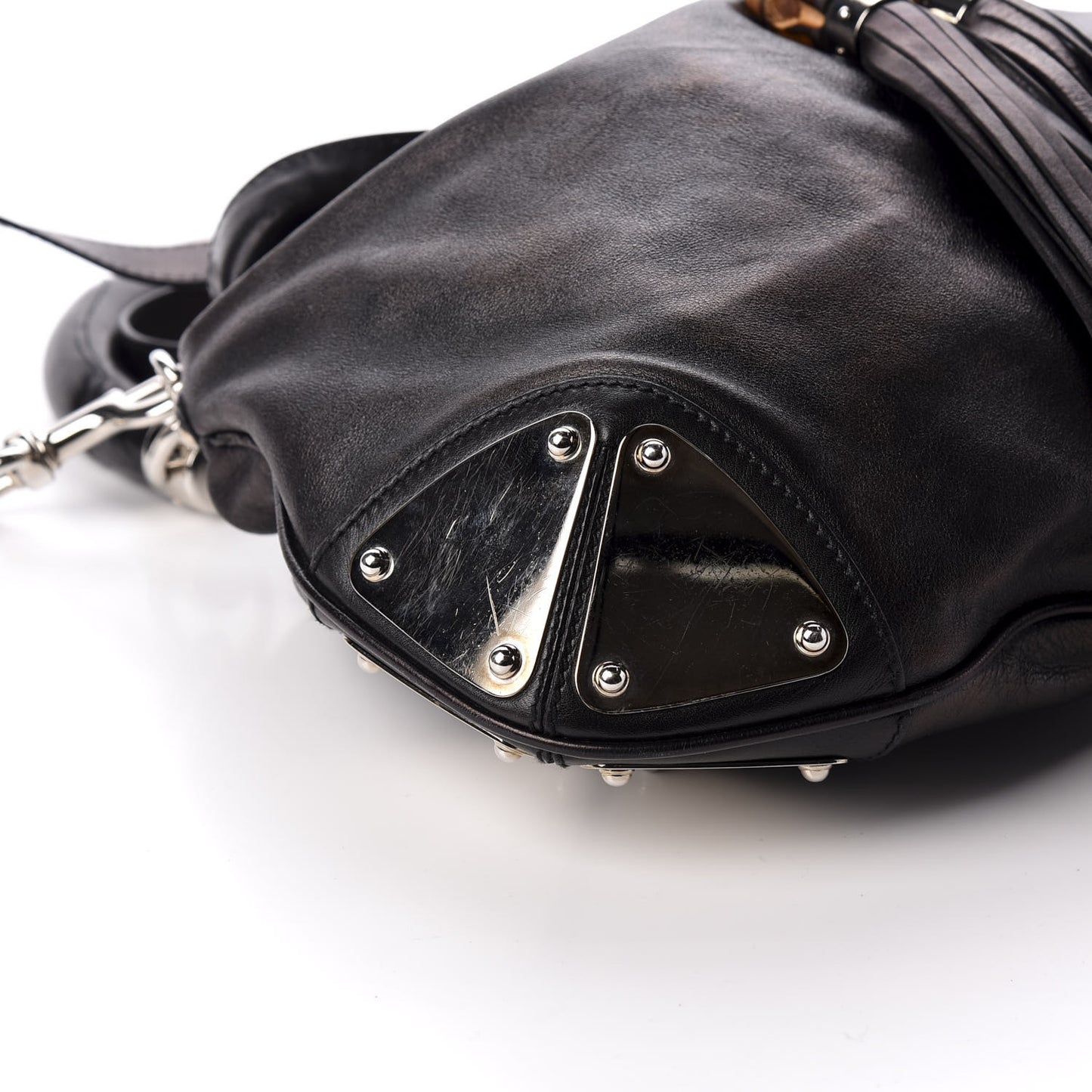 Calfskin Medium Indy Top Handle Hobo Black