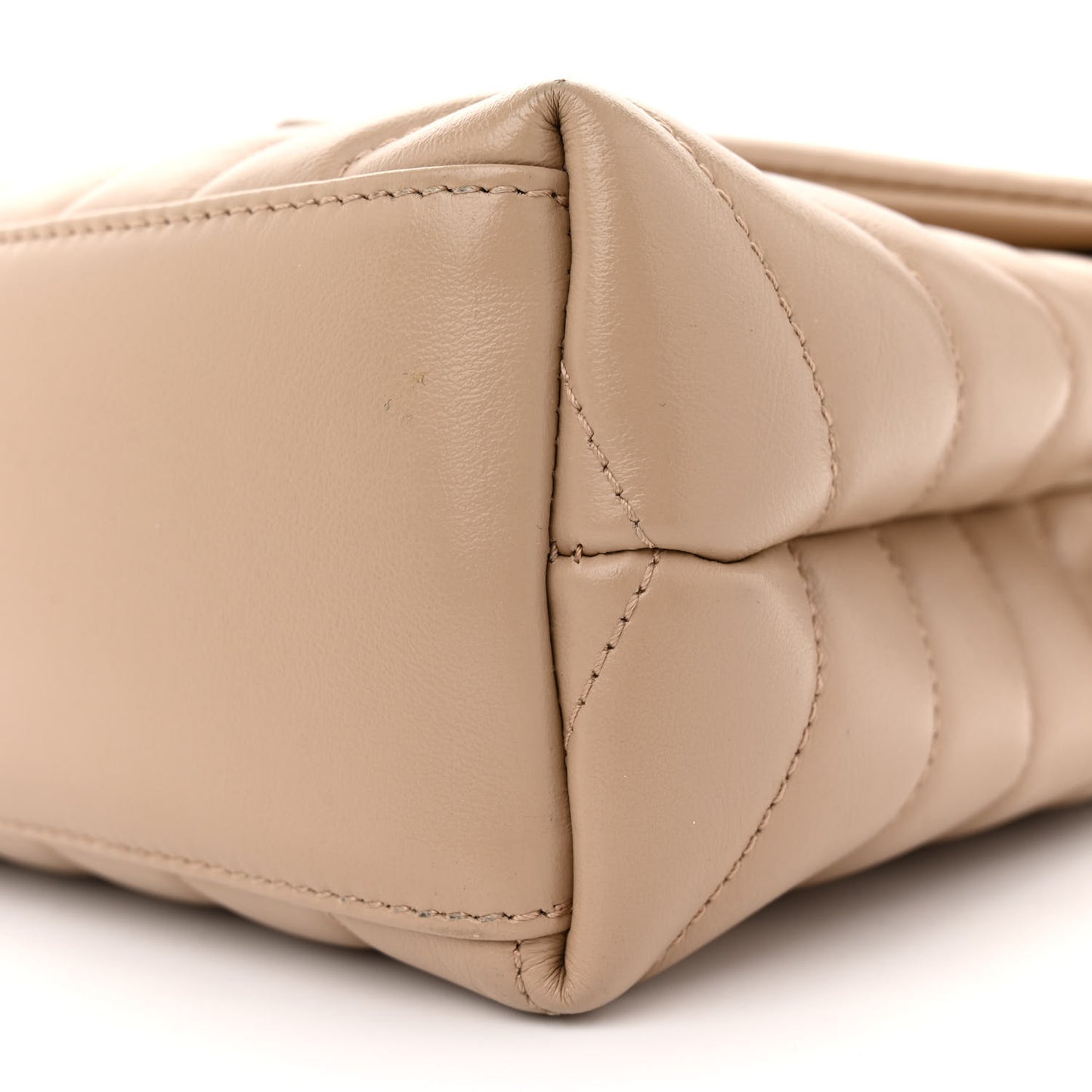 Calfskin Y Quilted Monogram Small Loulou Chain Satchel Dark Beige