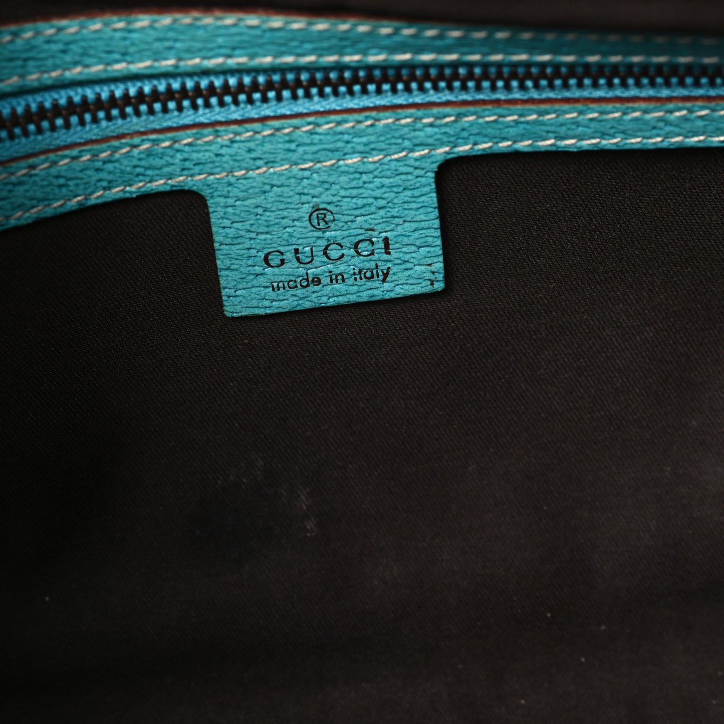 Monogram Calfskin Large Bardot Shoulder Bag Turquoise