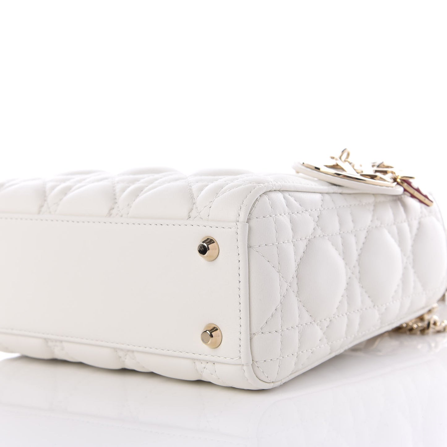 Lambskin Cannage Mini Lady Dior White