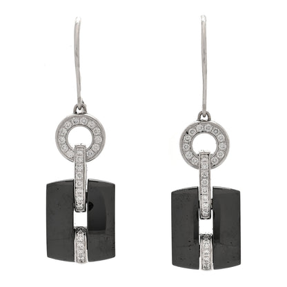 Chanel 18K White Gold Diamond Ceramic Ultra Drop Earrings Black 1 of 4