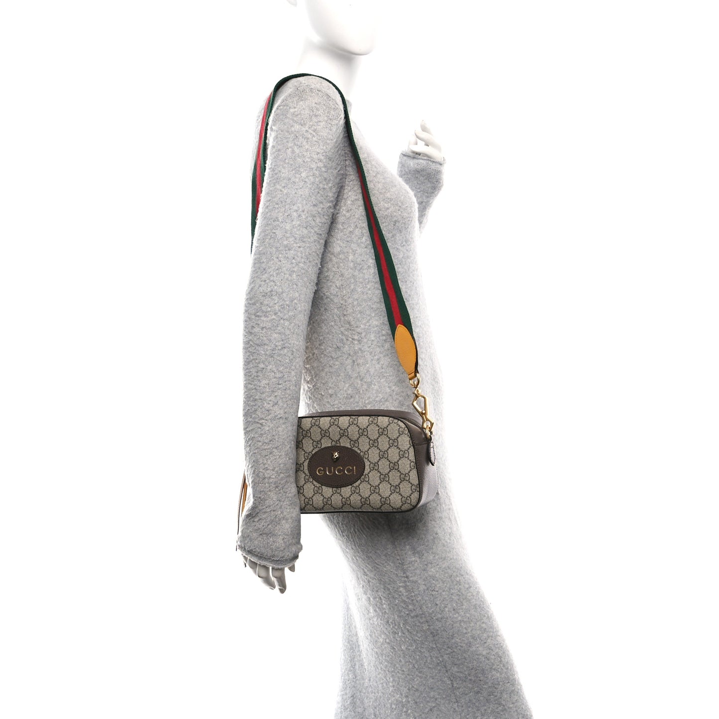 GG Supreme Monogram Web Neo Vintage Shoulder Bag Beige New Acero Crop