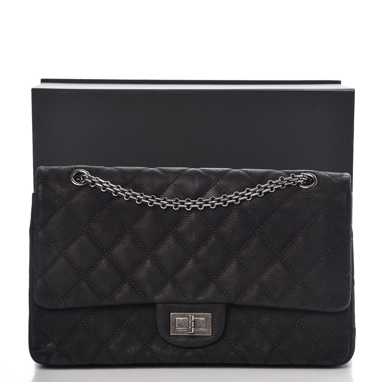 Iridescent Caviar Quilted 2.55 Reissue 227 Flap Black