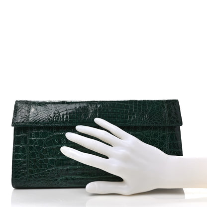 Nancy Gonzalez Crocodile Clutch Green 2 of 7
