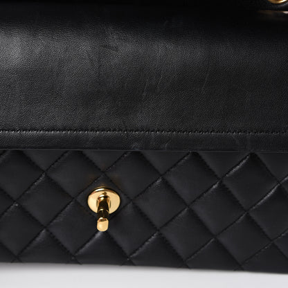 Chanel Lambskin Quilted Medium Double Flap Black 12 of 17