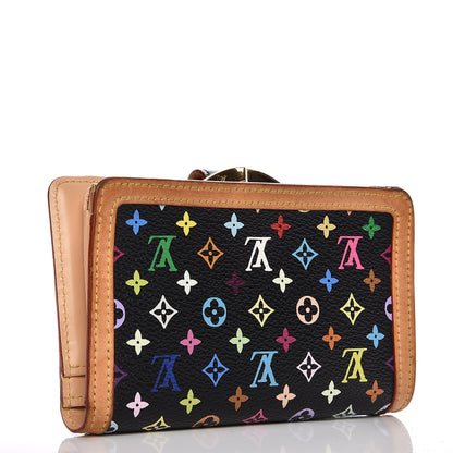 Louis Vuitton Monogram Multicolor French Purse Wallet Black 3 of 11