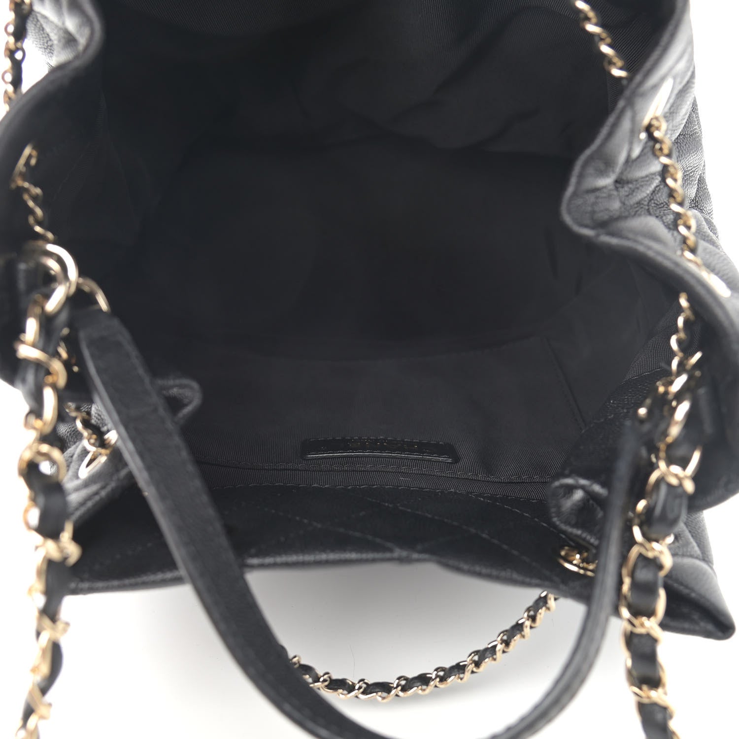 Chanel Caviar Quilted Large Rolled Up Bucket Drawstring Bag Black 5 of 10