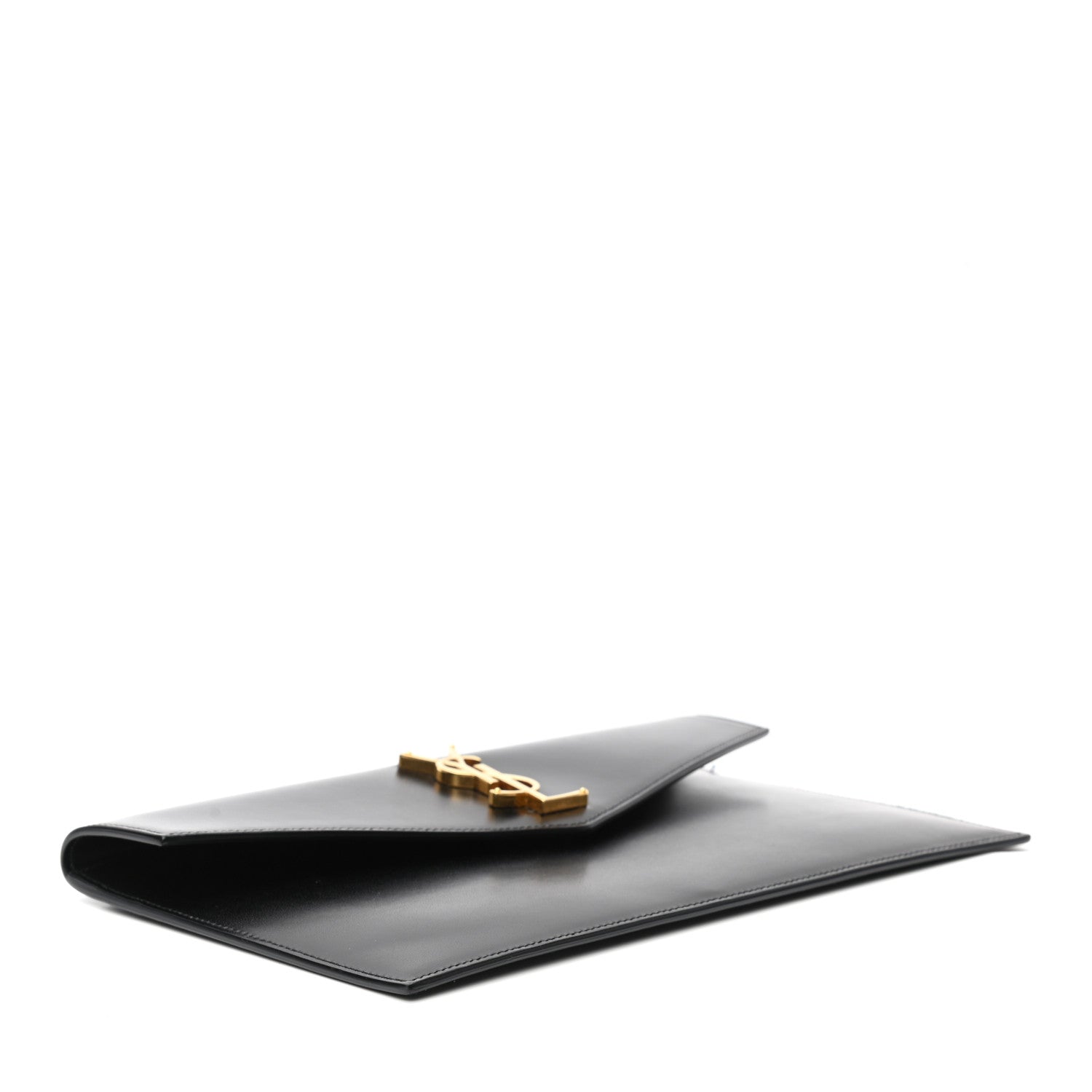 Saint Laurent Smooth Shiny Calfskin Monogram Uptown Pouch Black 4 of 8