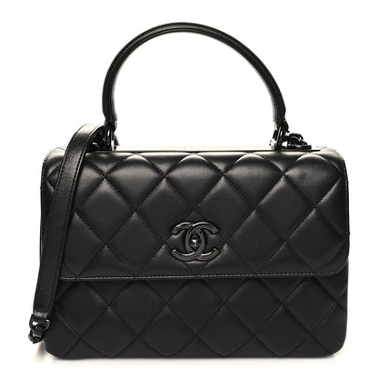 Chanel Lambskin Quilted Small Trendy CC Dual Handle Flap Bag So Black 1 of 12