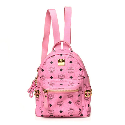 MCM Visetos Side Stud Mini Stark Backpack Pink 1 of 12