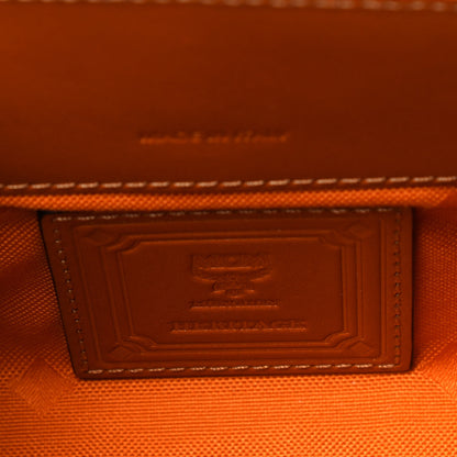 MCM Visetos Mini Heritage Top Handle Satchel Cognac 6 of 9