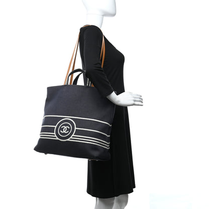 Chanel Denim Tall Shopping Tote Blue 2 of 9