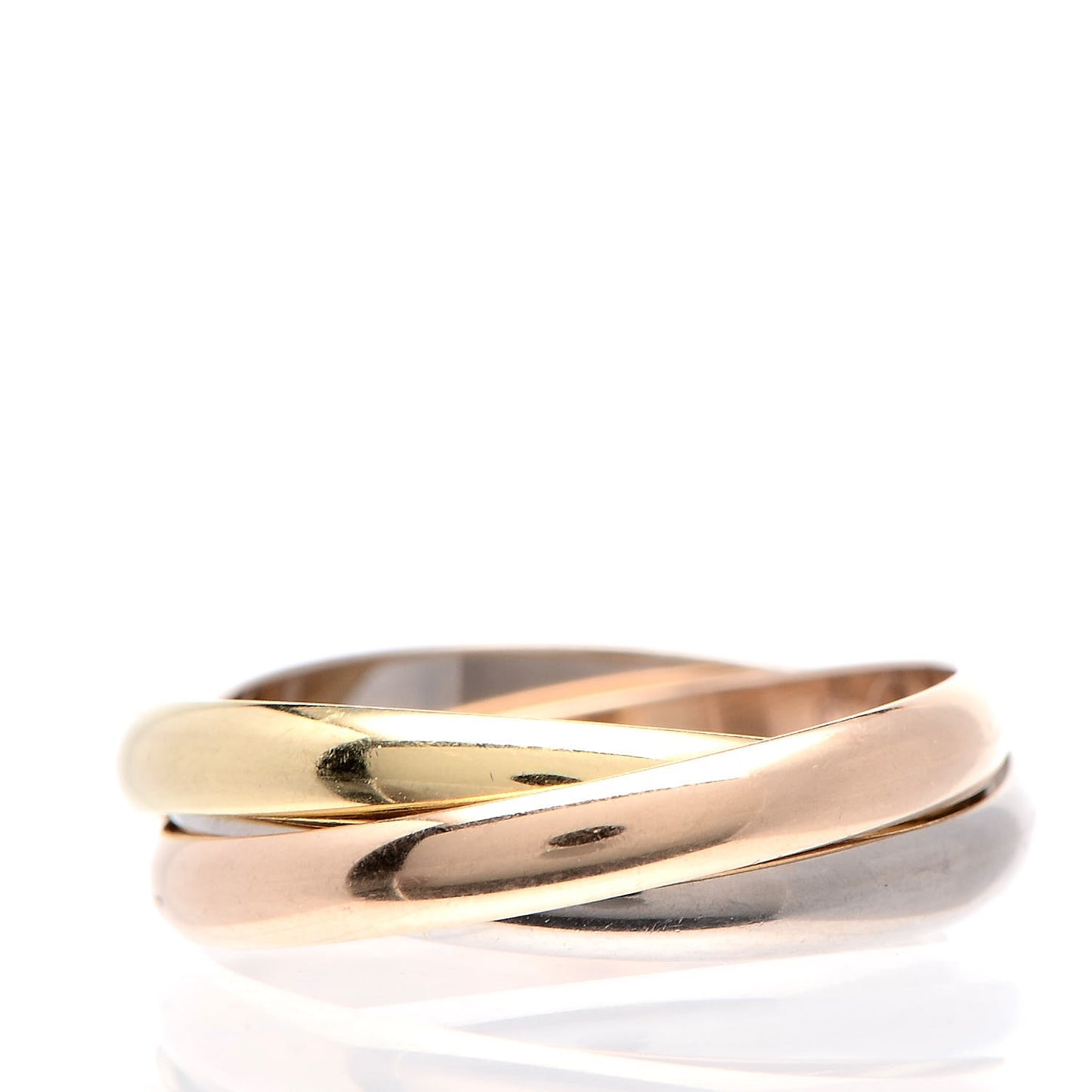 18K Pink Yellow White Gold Small Trinity Ring 56 7.5