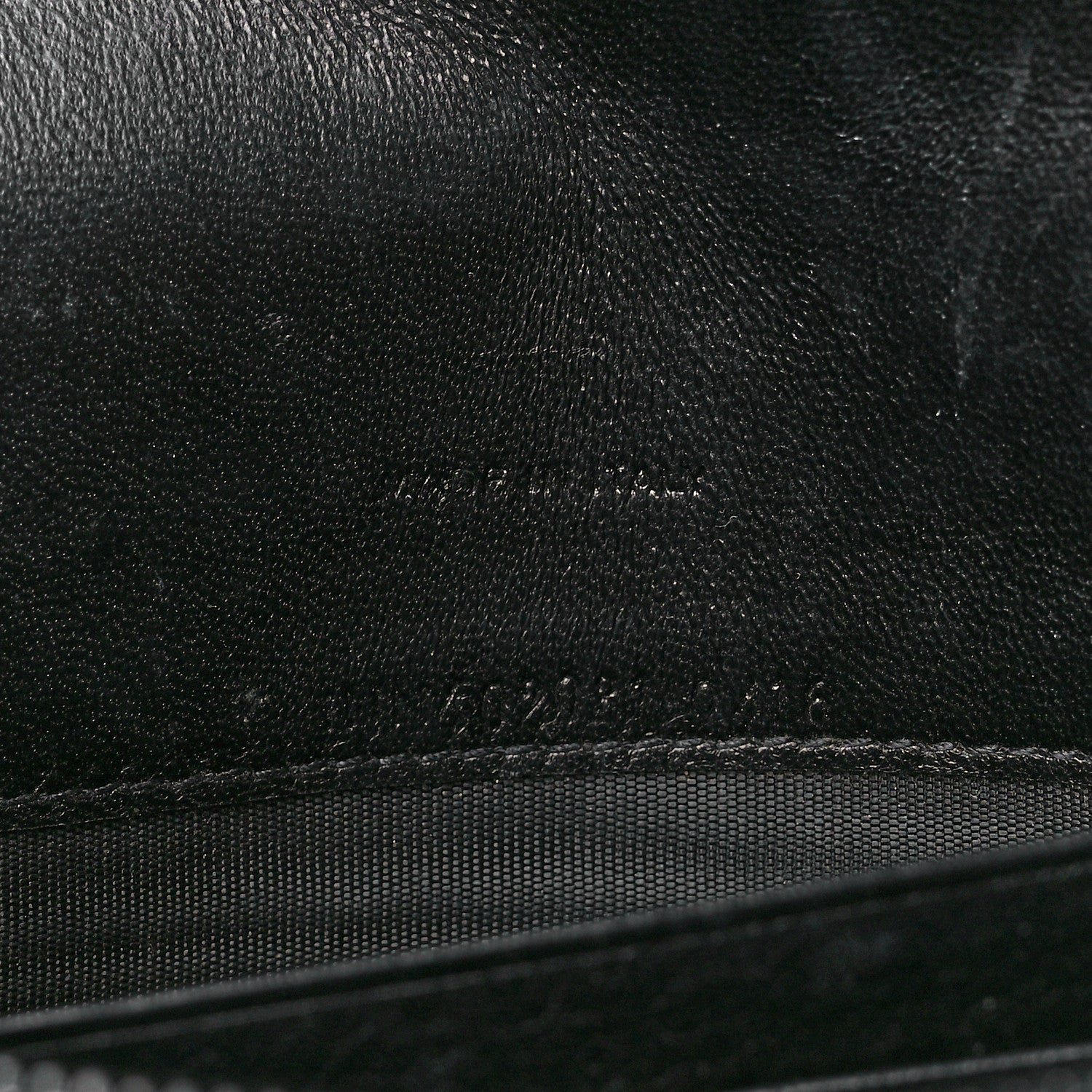 Saint Laurent Calfskin Crocodile Embossed Monogram Envelope Chain Wallet Black 7 of 12