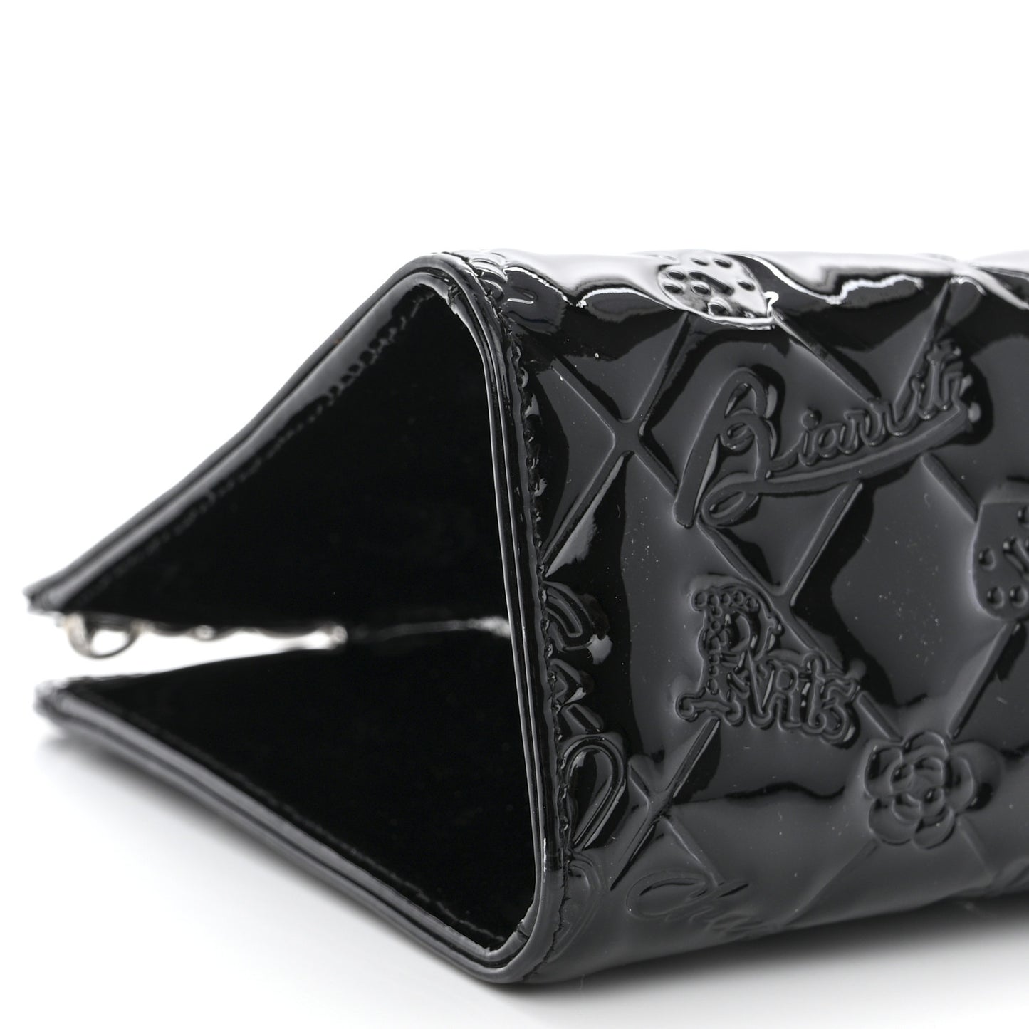 Patent Calfskin Lucky Symbols Pochette Black