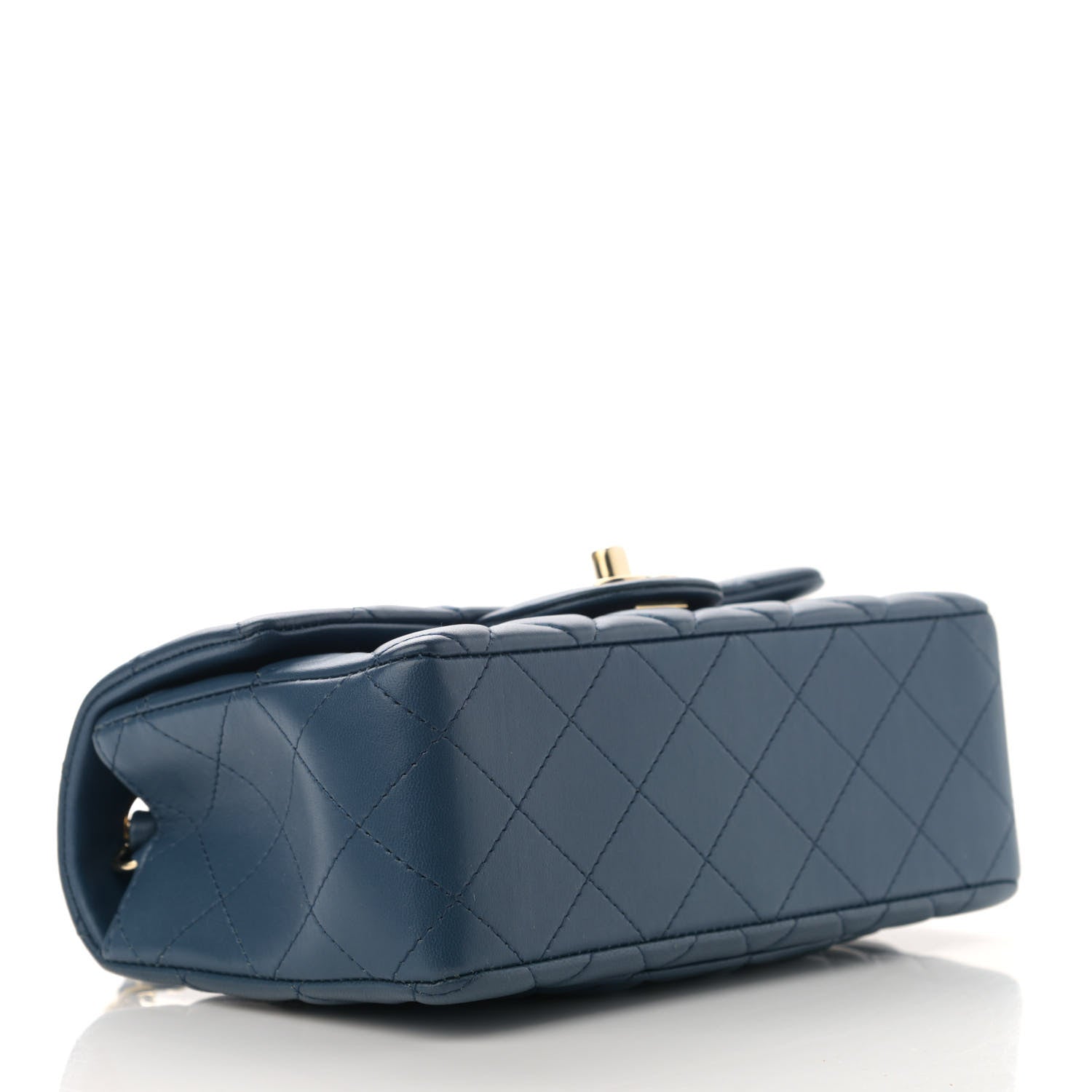 Chanel Lambskin Quilted Mini Rectangular Flap Dark Blue 4 of 10