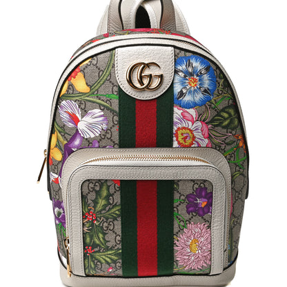 Gucci GG Supreme Monogram Flora Web Small Ophidia Day Backpack White 8 of 12