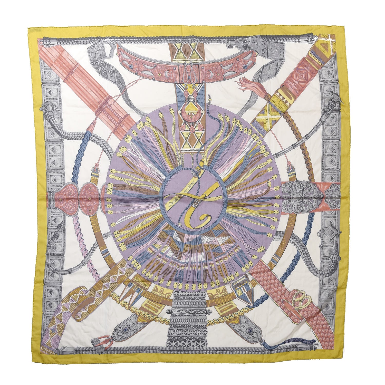 Hermes Cashmere Silk Ceintures et Liens Shawl 140 1 of 4