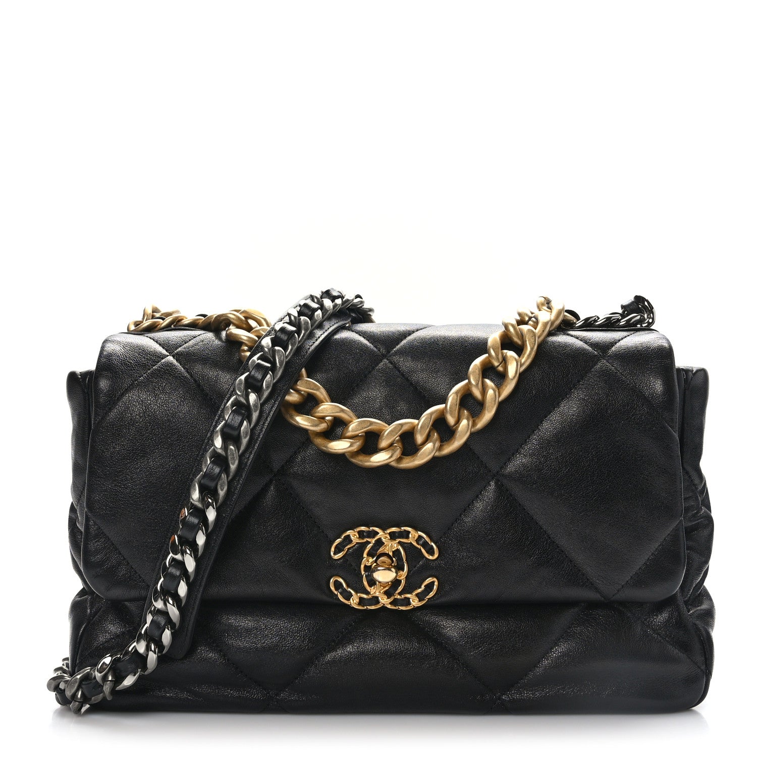 Chanel Lambskin Quilted Large Chanel 19 Flap Black 1 of 9