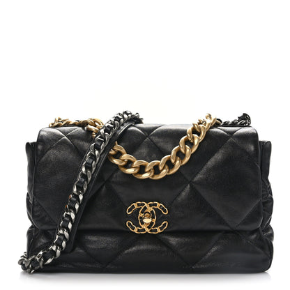 Chanel Lambskin Quilted Large Chanel 19 Flap Black 1 of 9