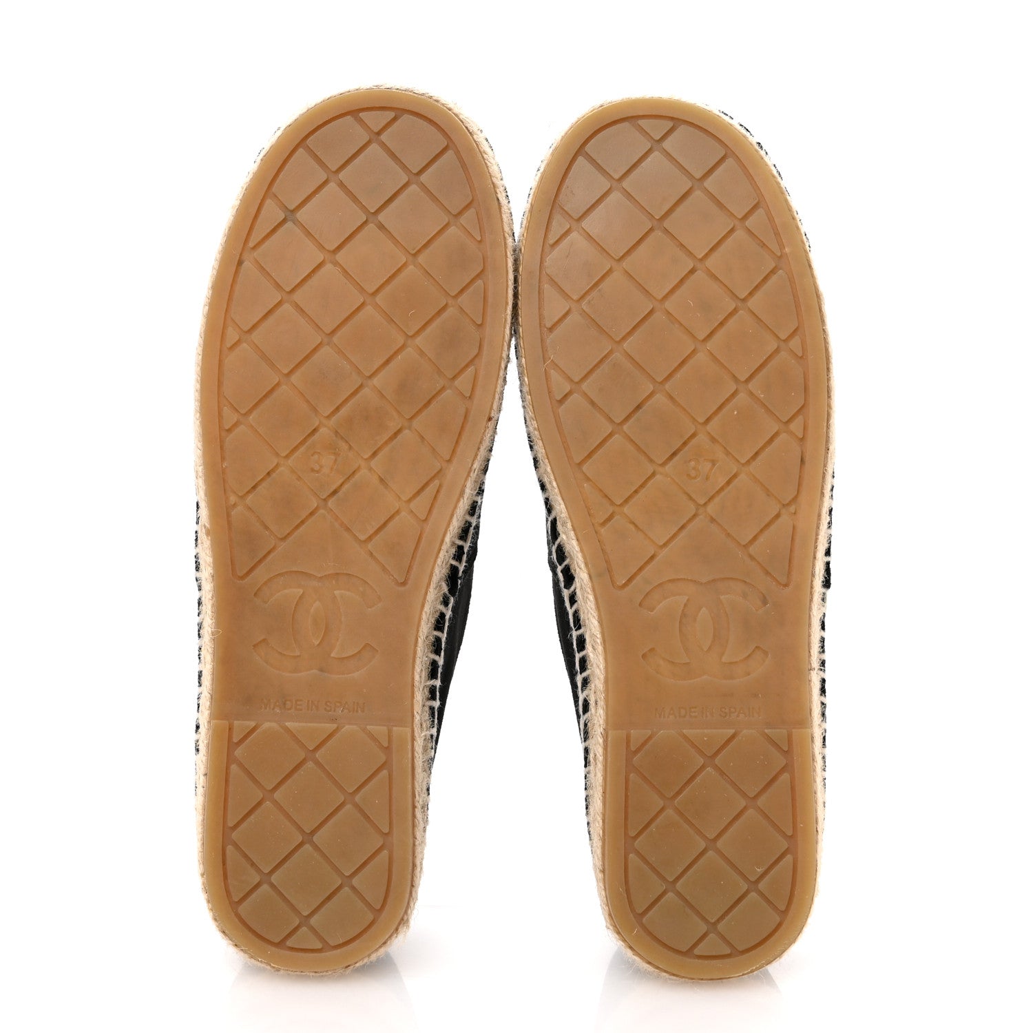Chanel Velvet Logo Espadrilles 37 Black 6 of 9