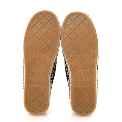 Chanel Velvet Logo Espadrilles 37 Black 6 of 9