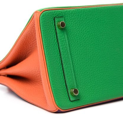 Hermes Togo Horseshoe Birkin 30 Anemone Bambou Orange 6 of 11