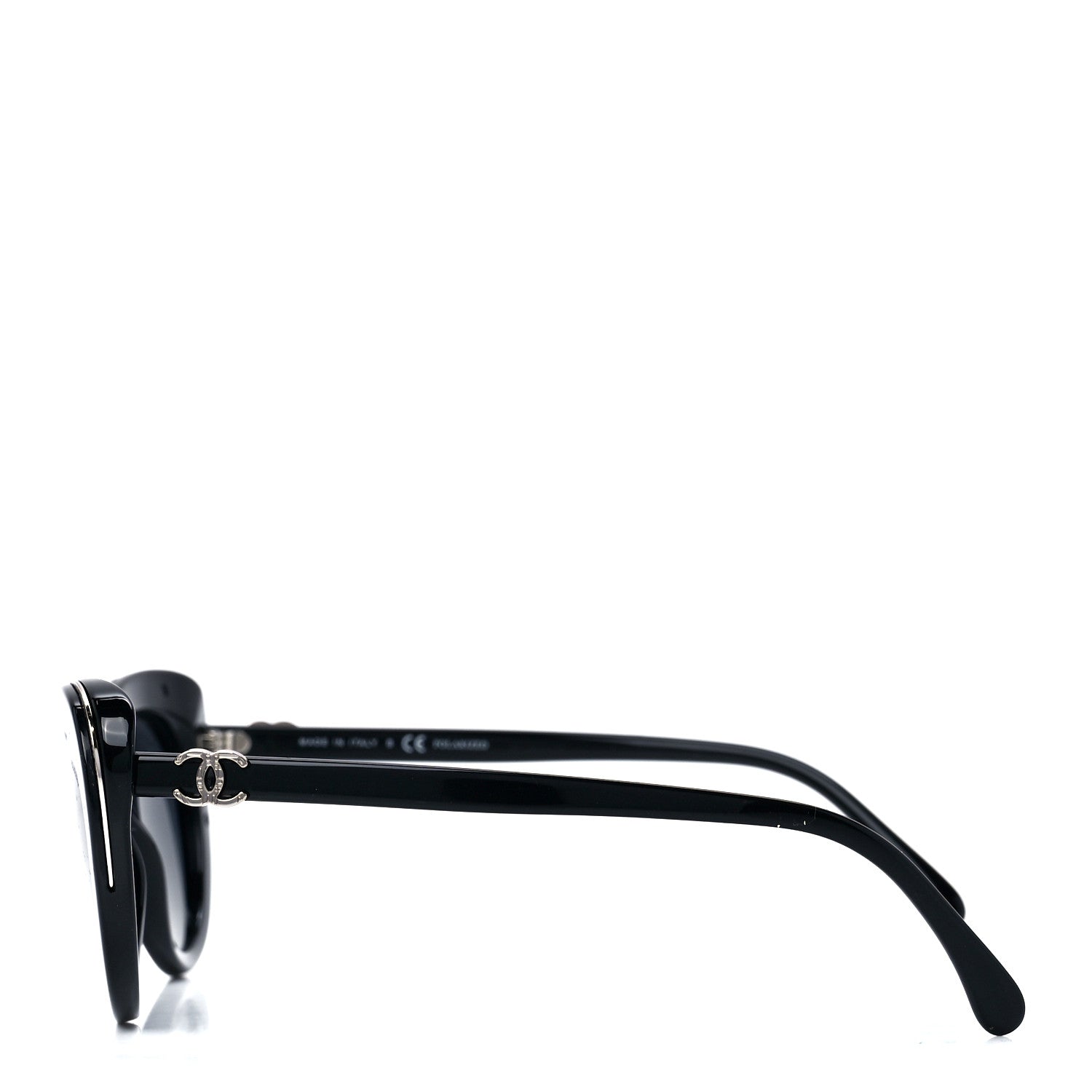 Chanel Acetate Polarized Cat Eye CC Sunglasses 5432 Black 3 of 8