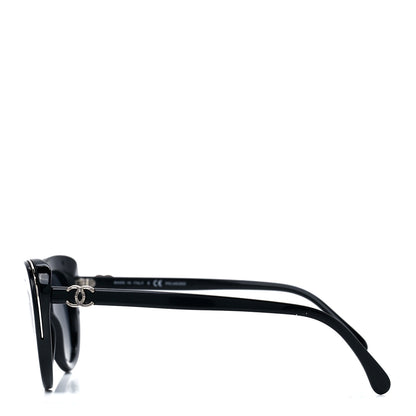 Chanel Acetate Polarized Cat Eye CC Sunglasses 5432 Black 3 of 8