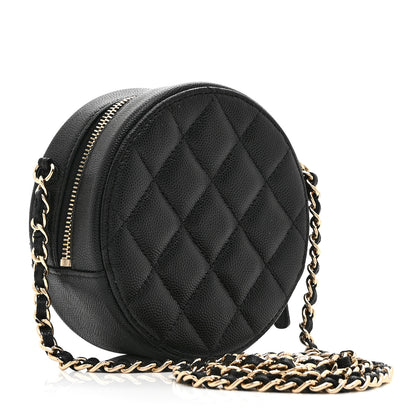 Chanel Caviar Quilted Round Clutch With Chain Black 3 of 10