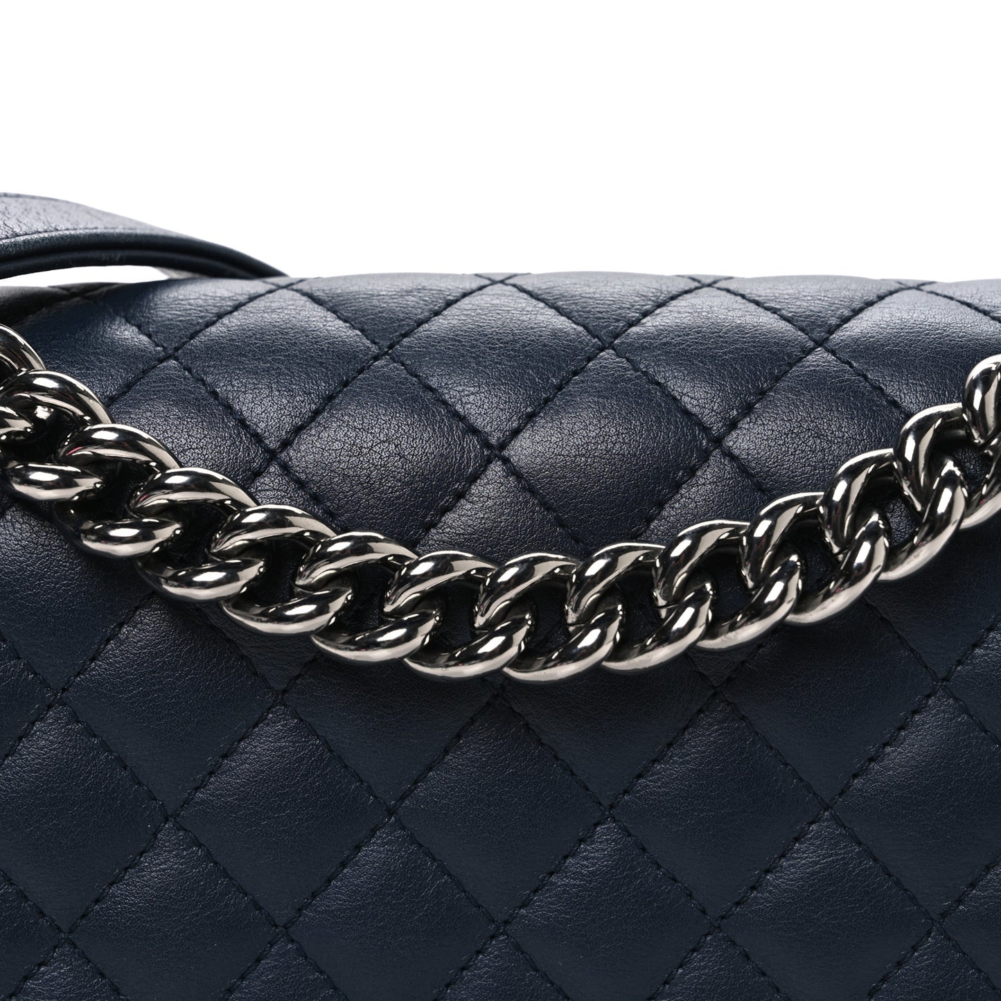 Calfskin Quilted Medium Boy Flap Dark Navy