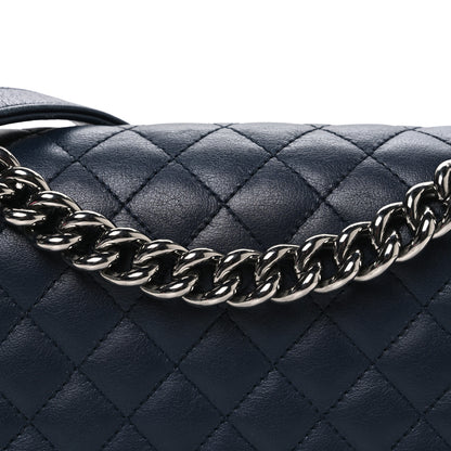 Chanel Calfskin Quilted Medium Boy Flap Dark Navy 8 of 12