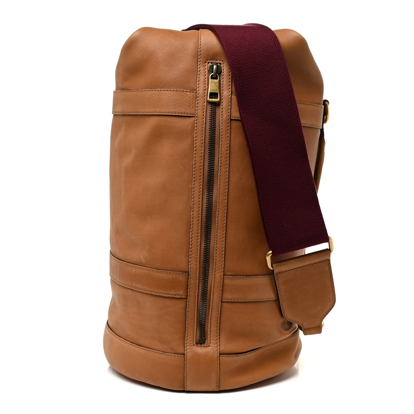 Soft Washed Calfskin Sling Duffle Biscotto