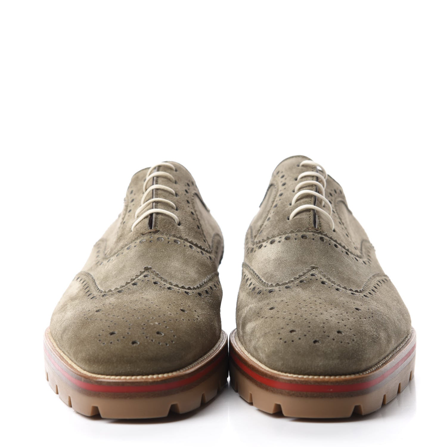 Christian Louboutin Veau Velours Mens Charlie Me Flat Oxfords 41 Poivre Vert 2 of 9