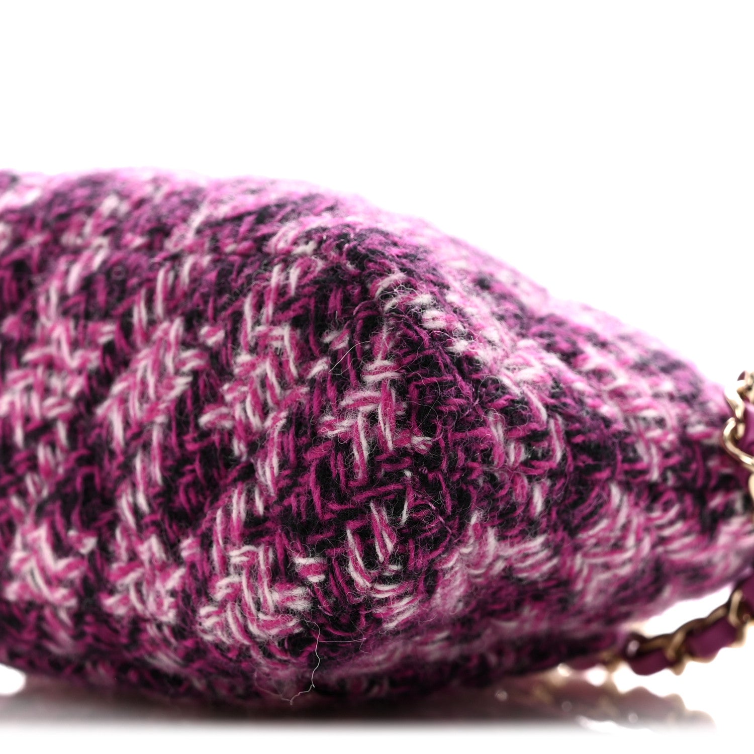 Chanel Tweed Quilted Mini Clutch With Chain Purple 11 of 11