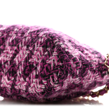 Chanel Tweed Quilted Mini Clutch With Chain Purple 11 of 11