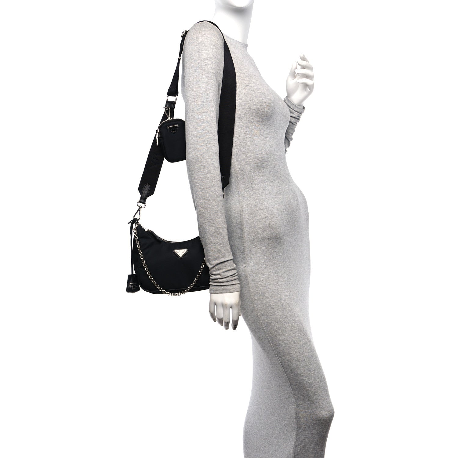 Prada Nylon Re-Edition 2005 Shoulder Bag Black 2 of 14