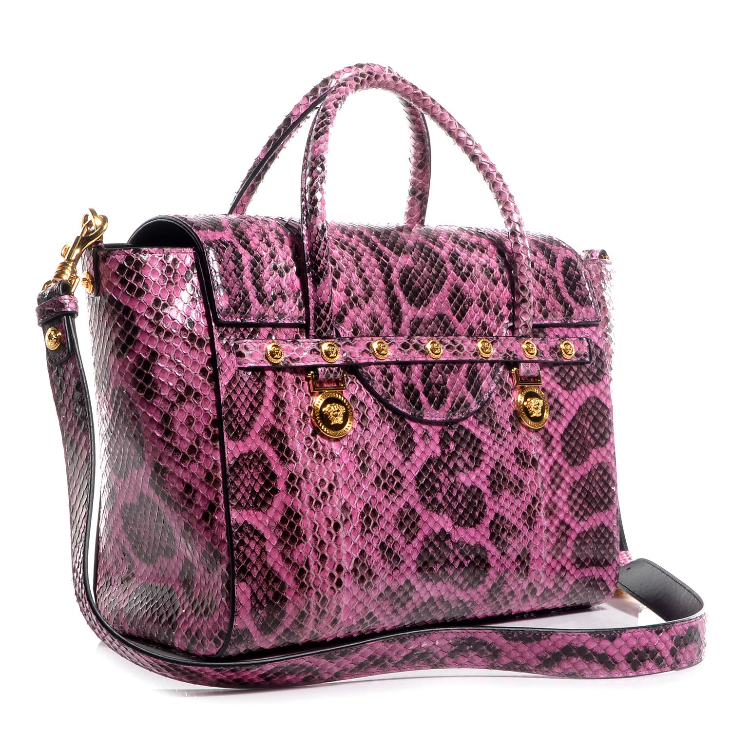 Versace Watersnake Embossed Large Signature Tote Red 3 of 8