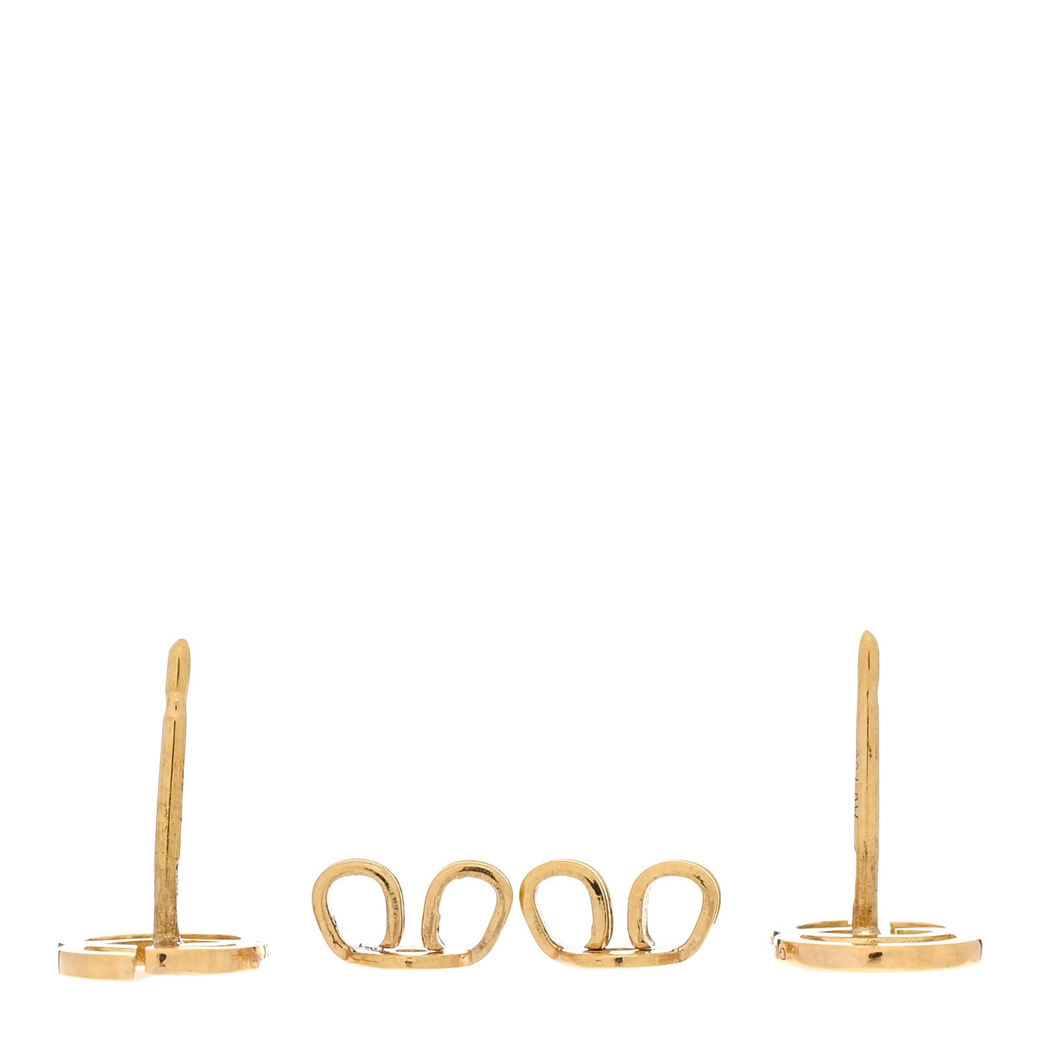Gucci 18K Yellow Gold GG Tissue Stud Earrings 3 of 4