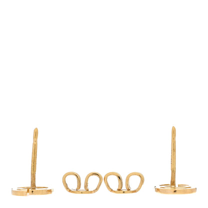 Gucci 18K Yellow Gold GG Tissue Stud Earrings 3 of 4