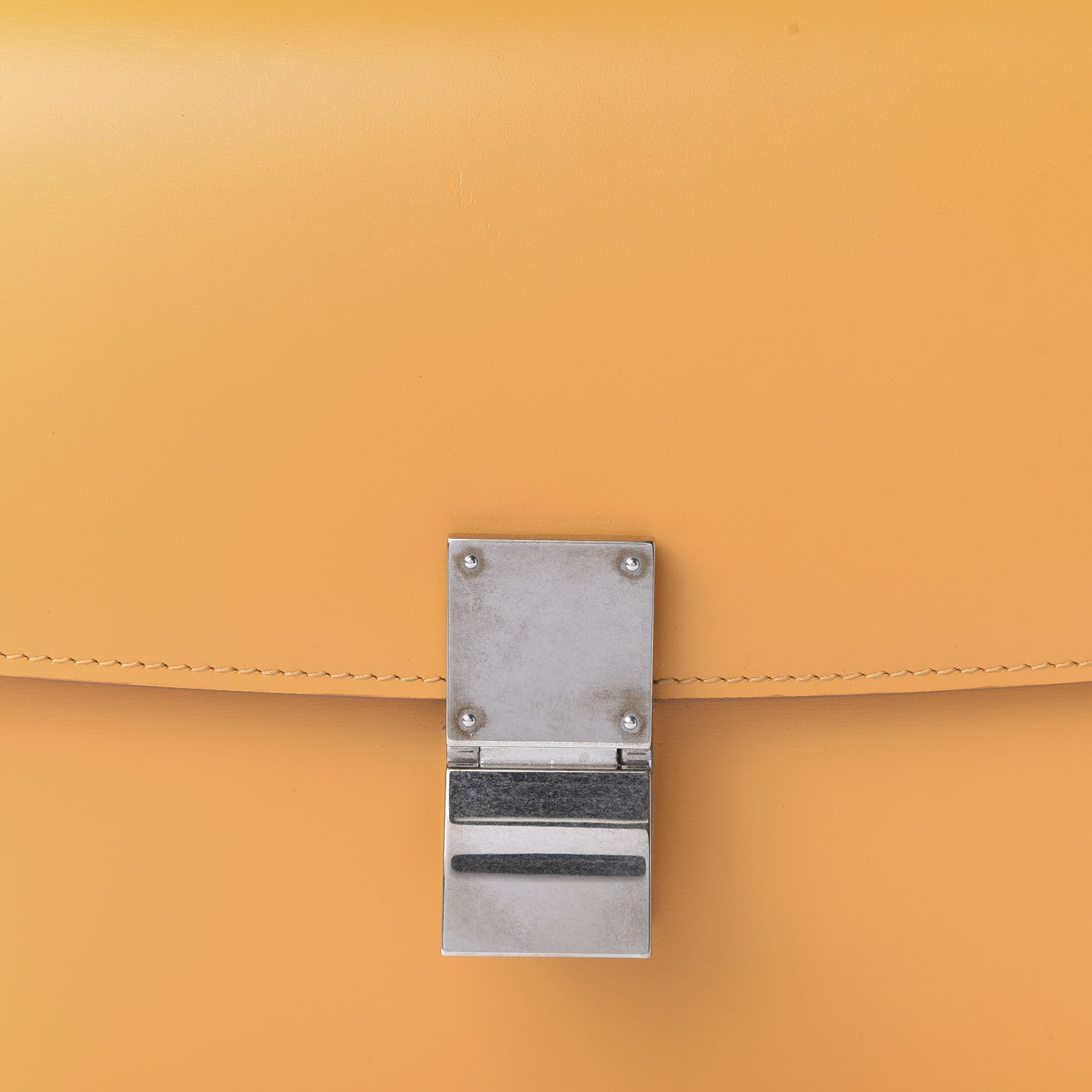 Celine Smooth Calfskin Medium Classic Box Flap Bag Daffodil 10 of 10