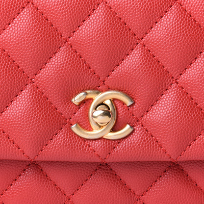 Chanel Caviar Quilted Mini Coco Handle Flap Red 9 of 11
