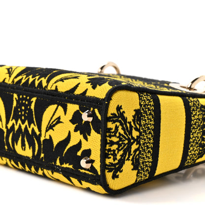 Christian Dior Canvas Petites Fleurs Embroidered Mini Lady D-Lite Black Yellow 8 of 9
