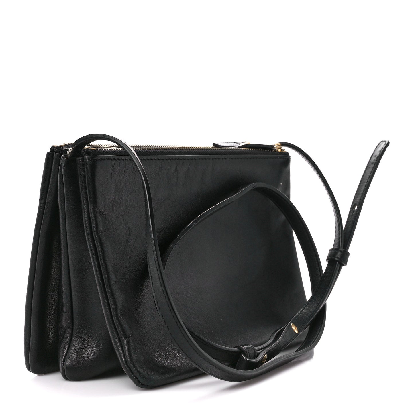 Lambskin Small Trio Crossbody Bag Black