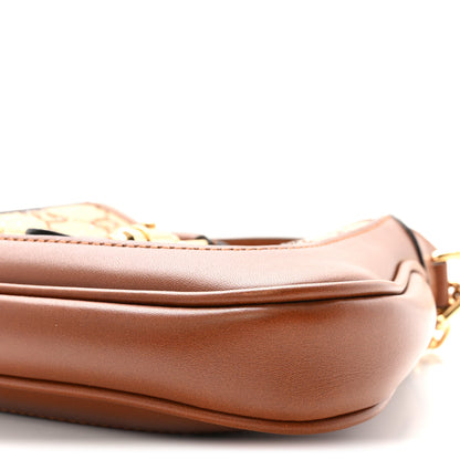 Gucci New Canvas Charisma Calfskin Crystal GG Monogram Mini Jackie 1961 Hobo Camel Ebony 9 of 9