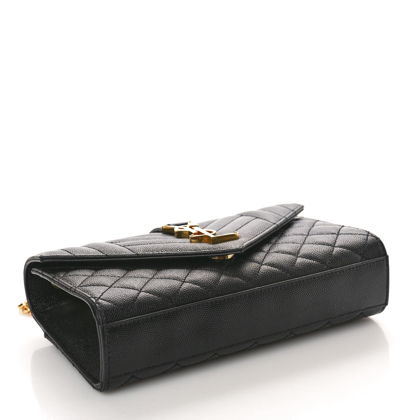 Grain De Poudre Textured Mixed Matelasse Triquilt Small Monogram Satchel Black